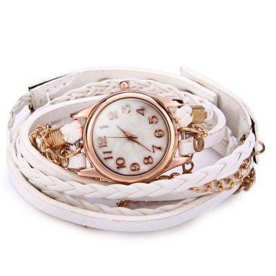 Women Antique Weave Bracelet Analog Wrist Watch