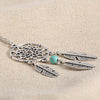 Dream Catcher Romantic Feather Turquoise Necklace