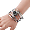 Fashionable Multi-Strand Rings Bangle Design Quartz Watch with Numerals and Dots Hour Marks for Female