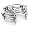 Fashionable Multi-Strand Rings Bangle Design Quartz Watch with Numerals and Dots Hour Marks for Female