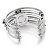 Fashionable Multi-Strand Rings Bangle Design Quartz Watch with Numerals and Dots Hour Marks for Female