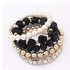 2016 hot sale European bracelet fashion mix beads bracelet stretch bracelet flower temperament bracelet Women Fashion Jewelry