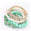2016 hot sale European bracelet fashion mix beads bracelet stretch bracelet flower temperament bracelet Women Fashion Jewelry