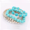 2016 hot sale European bracelet fashion mix beads bracelet stretch bracelet flower temperament bracelet Women Fashion Jewelry