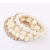 2016 hot sale European bracelet fashion mix beads bracelet stretch bracelet flower temperament bracelet Women Fashion Jewelry
