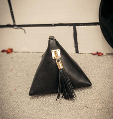 2017 New European Trendy Small Purse Fringe Bag Ladies Wallet Triangle Women&#39;s Clutches Casual Leather Handbags PP-537