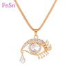  Eye  Pendant Necklaces Women Long Necklace Crystal Gold Colour Zinc Alloy Charms Necklaces Jewelry Hot Sale2017New Fashion Gift