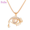  Eye  Pendant Necklaces Women Long Necklace Crystal Gold Colour Zinc Alloy Charms Necklaces Jewelry Hot Sale2017New Fashion Gift