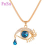  Eye  Pendant Necklaces Women Long Necklace Crystal Gold Colour Zinc Alloy Charms Necklaces Jewelry Hot Sale2017New Fashion Gift
