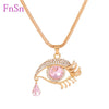  Eye  Pendant Necklaces Women Long Necklace Crystal Gold Colour Zinc Alloy Charms Necklaces Jewelry Hot Sale2017New Fashion Gift