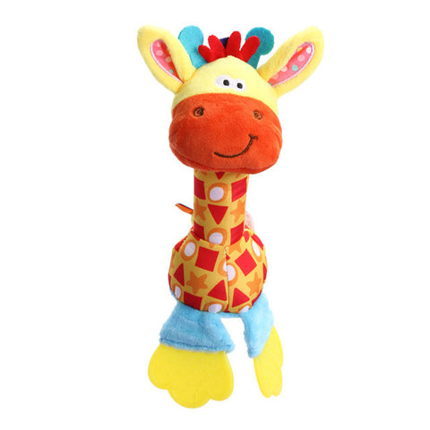Infant Animal Handbell Baby Rattles Plush Stuffed Toy Children Mobiles Sounding Educational  Stuffed Toy Playmate Teether  Doll