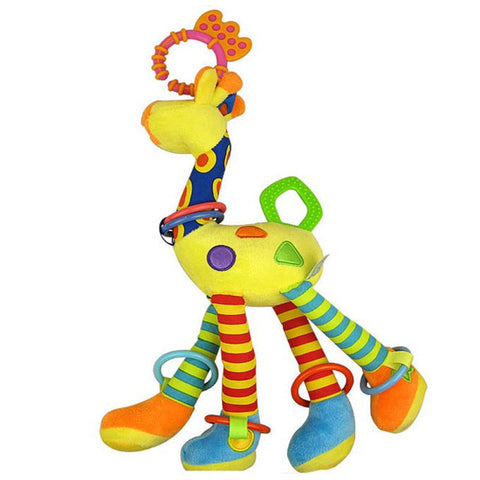 Quality deer plush toys bed  baby  mobile hanging baby rattle toy giraffe  with bell ring infant teether Toys gift 