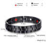 Vnox Black Men&#39;s Health Bracelets &amp; Bangles Magnetic H Power Stainless Steel Charm Bracelet Jewelry for Man